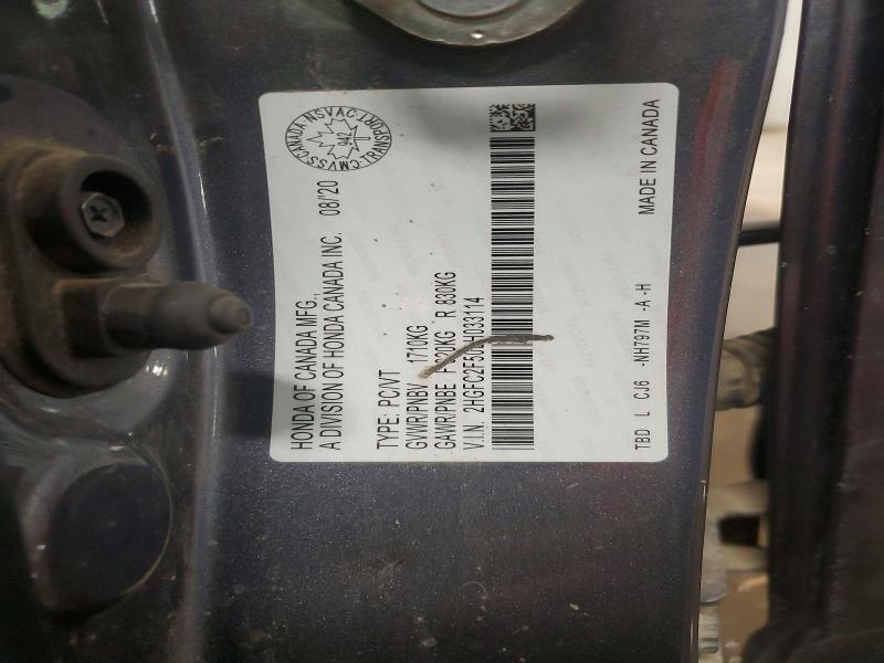 Aukcja sprzedaży 2020 Honda Civic, vin: 2HGFC2F50LH033114, numer aukcji: 48799696