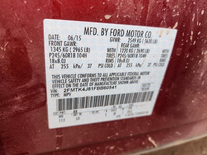 2015 Ford Edge მანქანა იყიდება აუქციონზე, vin: 2FMTK4J81FBB60541, აუქციონის ნომერი: 48434466