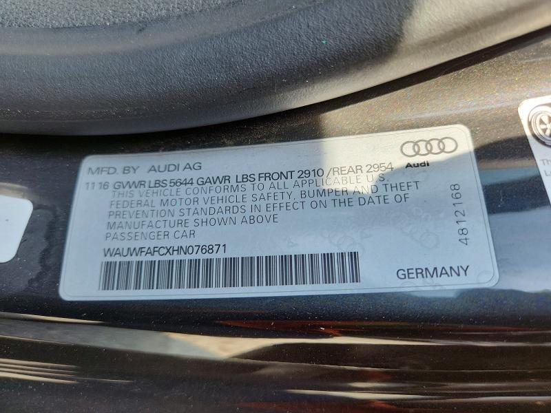 48912676 :رقم المزاد ، WAUWFAFCXHN076871 vin ، 2017 Audi S7 مزاد بيع