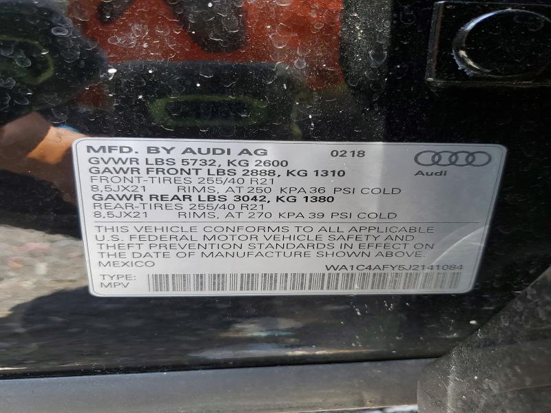 51709986 :رقم المزاد ، WA1C4AFY5J2141084 vin ، 2018 Audi Sq5 مزاد بيع