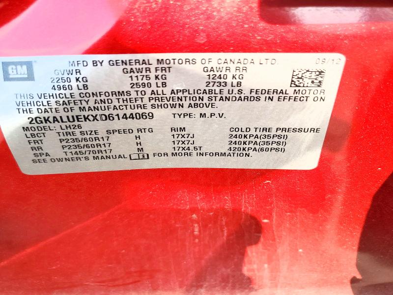 50188296 :رقم المزاد ، 2GKALUEKXD6144069 vin ، 2013 Gmc Terrain مزاد بيع