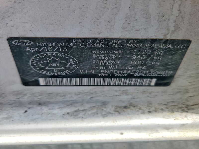 Продаж на аукціоні авто 2013 Hyundai Elantra, vin: 5NPDH4AE2DH329819, номер лоту: 51042746