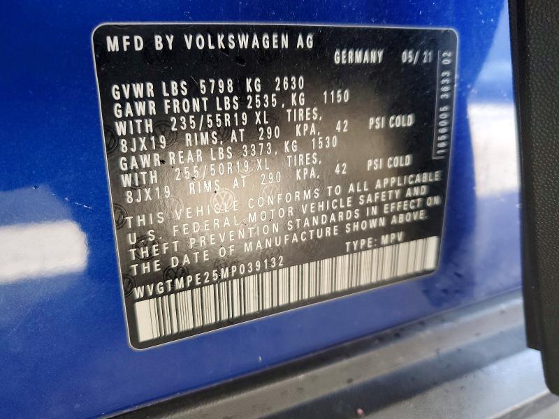 Aukcja sprzedaży 2021 Volkswagen Id.4, vin: WVGTMPE25MP039132, numer aukcji: 48020066
