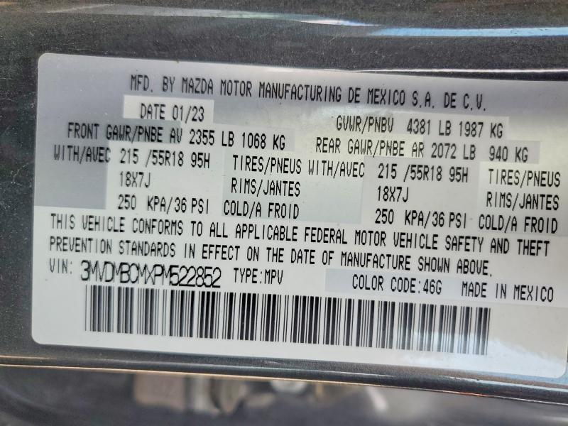 50693756 :رقم المزاد ، 3MVDMBCMXPM522852 vin ، 2023 Mazda Cx-30 مزاد بيع