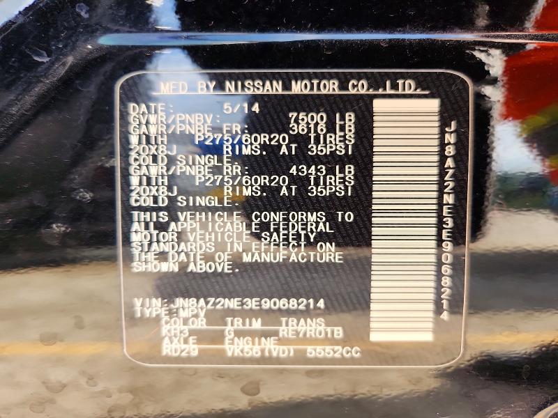 Aukcja sprzedaży 2014 Infiniti Qx80, vin: JN8AZ2NE3E9068214, numer aukcji: 49684196