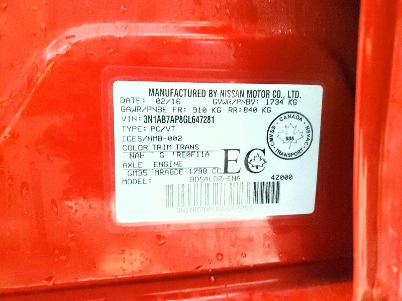Aukcja sprzedaży 2016 Nissan Sentra, vin: 3N1AB7AP8GL647281, numer aukcji: 49432096