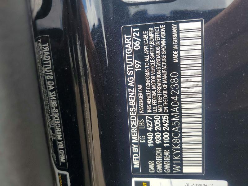 Aukcja sprzedaży 2021 Mercedes-benz Amg Gt, vin: W1KYK8CA5MA042380, numer aukcji: 50418666