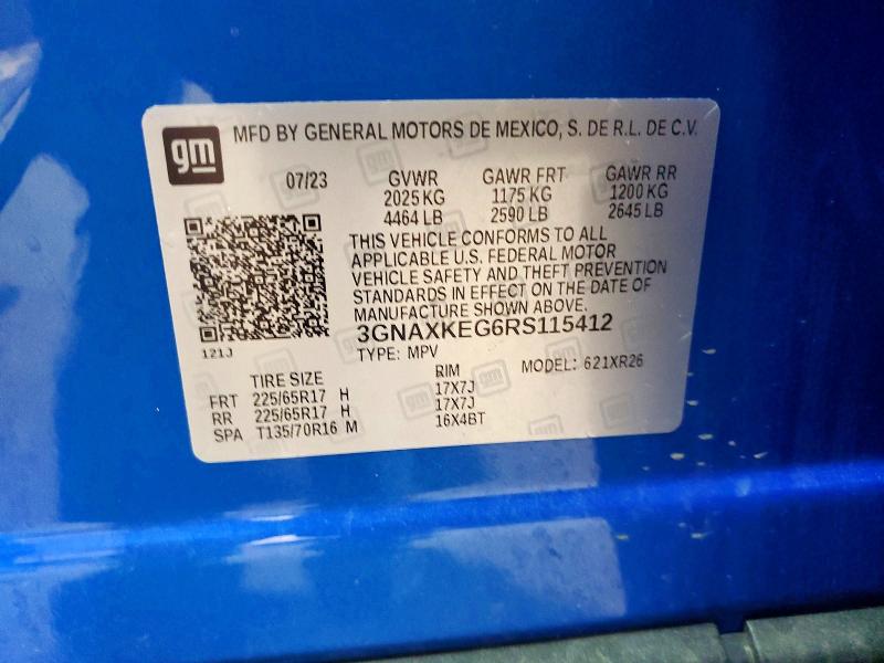 Продаж на аукціоні авто 2024 Chevrolet Equinox, vin: 3GNAXKEG6RS115412, номер лоту: 50500616
