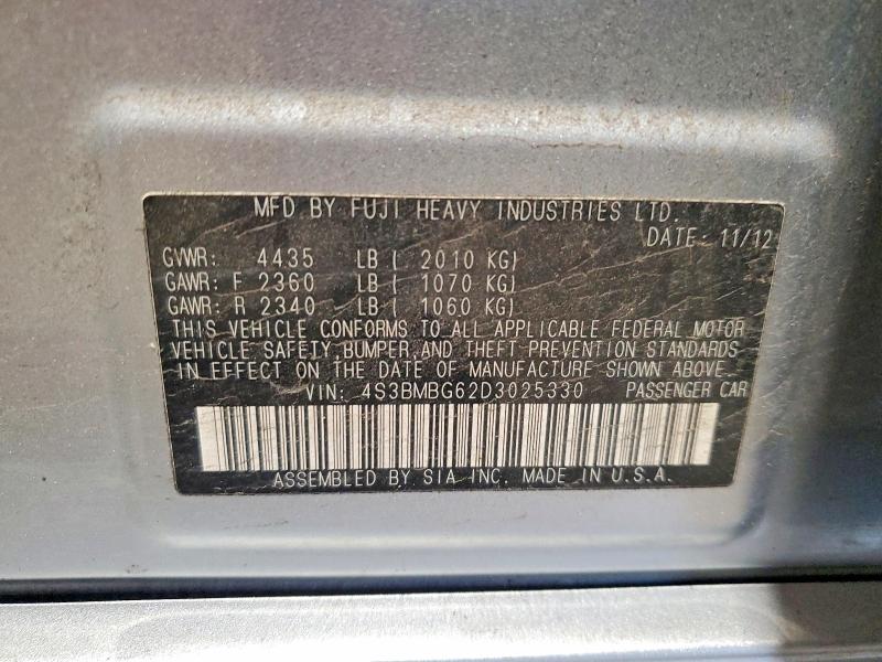 Aukcja sprzedaży 2013 Subaru Legacy, vin: 4S3BMBG62D3025330, numer aukcji: 49223476