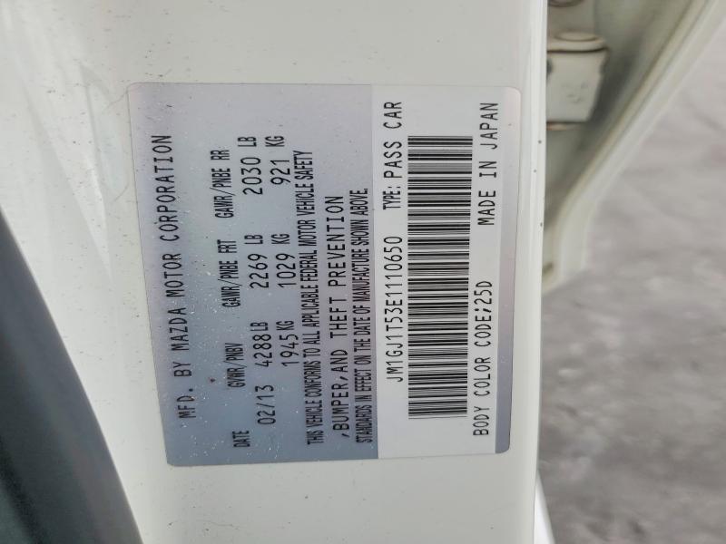 2014 Mazda 6 მანქანა იყიდება აუქციონზე, vin: JM1GJ1T53E1110650, აუქციონის ნომერი: 51265206