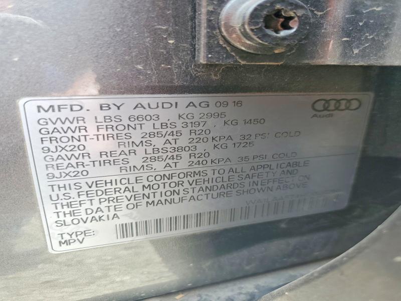 Aukcja sprzedaży 2017 Audi Q7, vin: WA1LAAF74HD028256, numer aukcji: 51307886