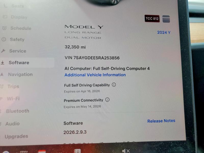 2024 Tesla Model Y მანქანა იყიდება აუქციონზე, vin: 7SAYGDEE5RA253856, აუქციონის ნომერი: 48748506