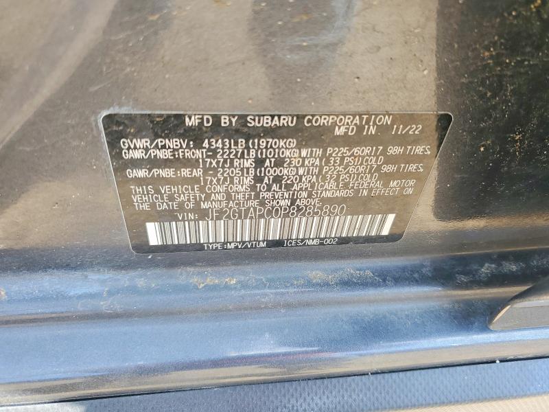 2023 Subaru Crosstrek მანქანა იყიდება აუქციონზე, vin: JF2GTAPC0P8285890, აუქციონის ნომერი: 50580236