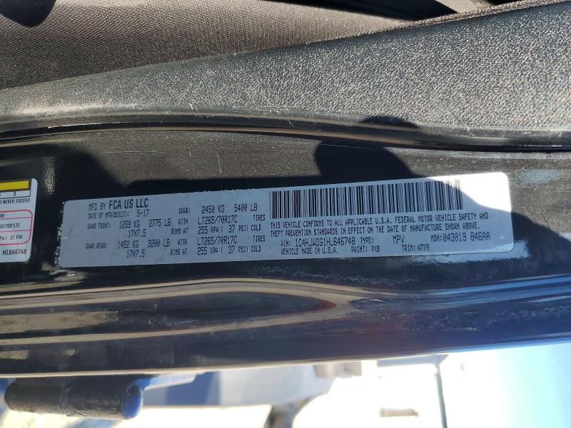 49094406 :رقم المزاد ، 1C4HJWDG1HL646748 vin ، 2017 Jeep Wrangler Unlimited مزاد بيع