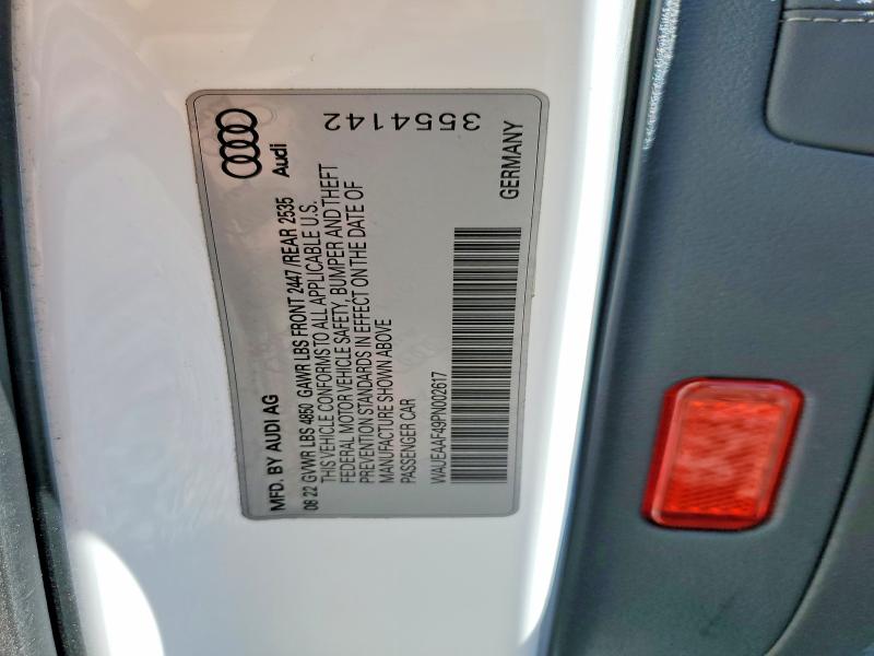 Продаж на аукціоні авто 2023 Audi A4, vin: WAUEAAF49PN002617, номер лоту: 49938946
