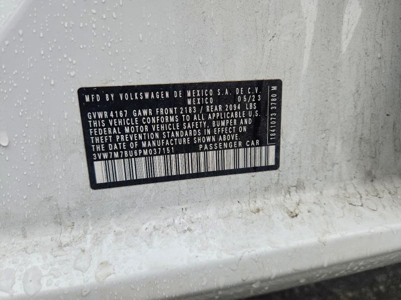 Aukcja sprzedaży 2023 Volkswagen Jetta, vin: 3VW7M7BU6PM037151, numer aukcji: 51180396