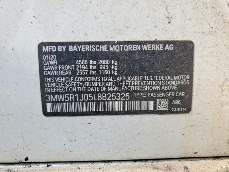 Продажа на аукционе авто 2020 Bmw 330i, vin: 3MW5R1J05L8B25325, номер лота: 50471186