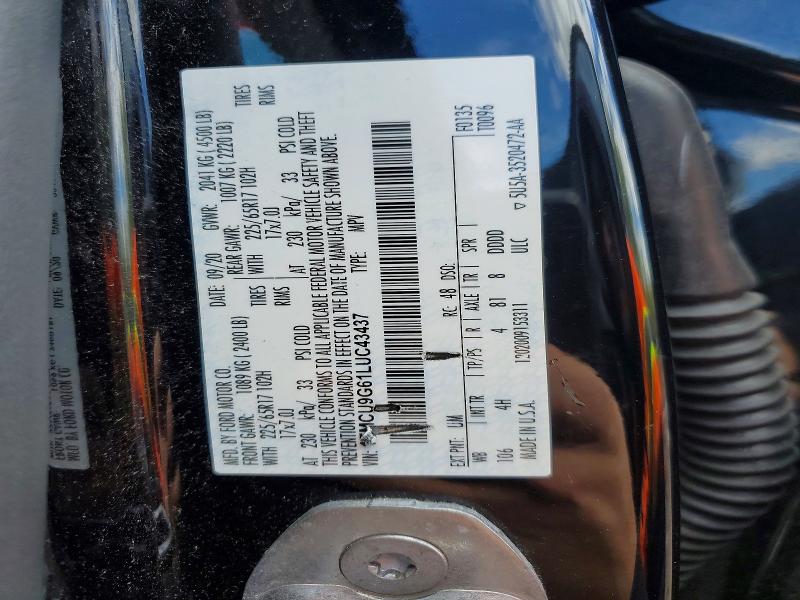 51670846 :رقم المزاد ، 1FMCU9G61LUC43437 vin ، 2020 Ford Escape مزاد بيع