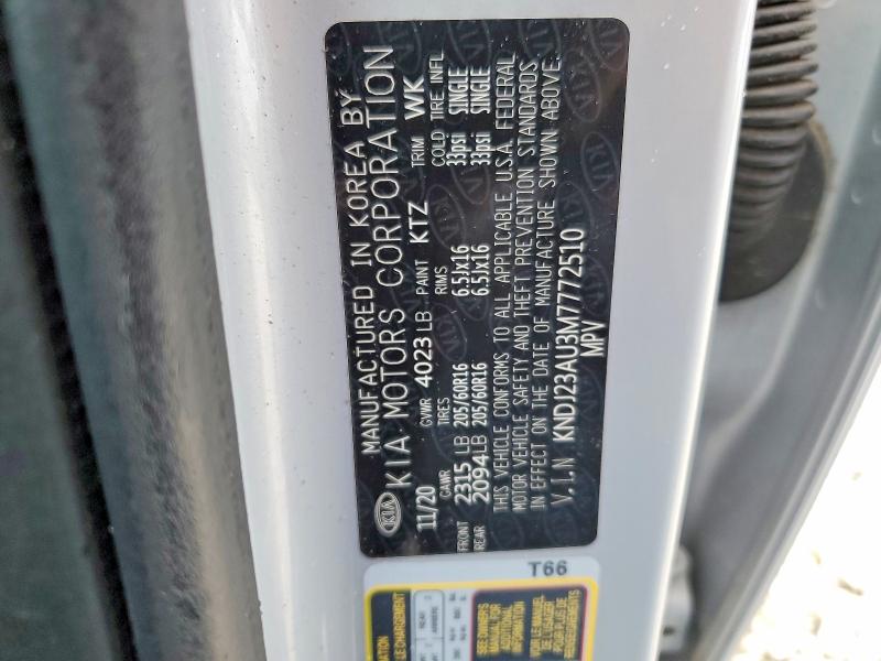 Aukcja sprzedaży 2021 Kia Soul, vin: KNDJ23AU3M7772510, numer aukcji: 51032526