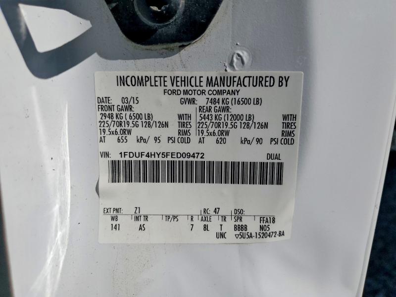 2015 Ford F450 მანქანა იყიდება აუქციონზე, vin: 1FDUF4HY5FED09472, აუქციონის ნომერი: 49916146