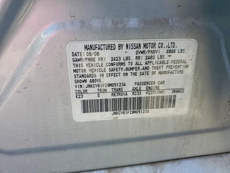 Aukcja sprzedaży 2009 Infiniti G37 Sedan, vin: JNKCV61F29M051234, numer aukcji: 48473026