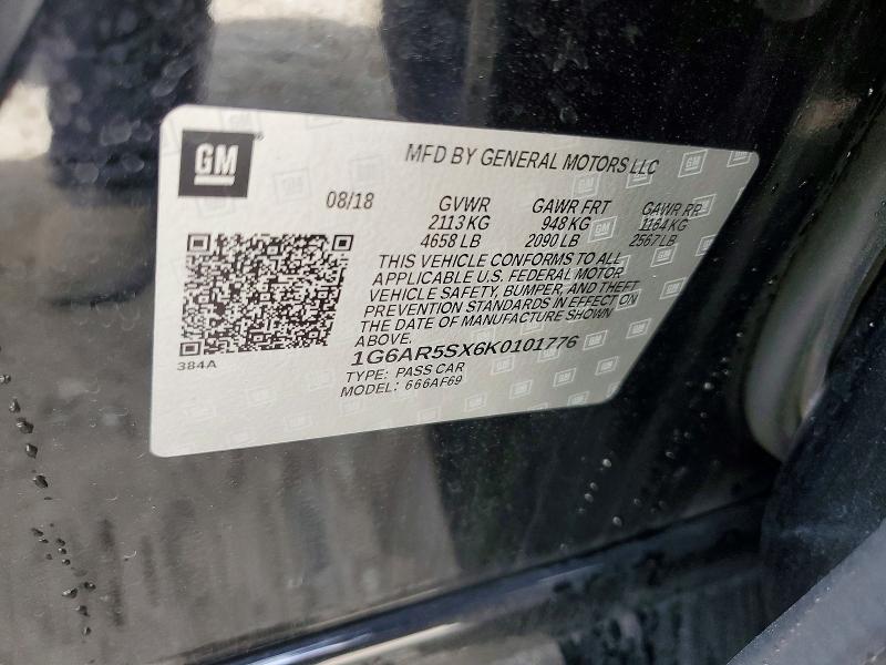Aukcja sprzedaży 2019 Cadillac Cts, vin: 1G6AR5SX6K0101776, numer aukcji: 50624336