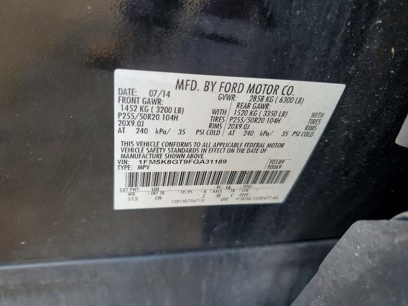 Aukcja sprzedaży 2015 Ford Explorer Sport, vin: 1FM5K8GT9FGA31189, numer aukcji: 49505236