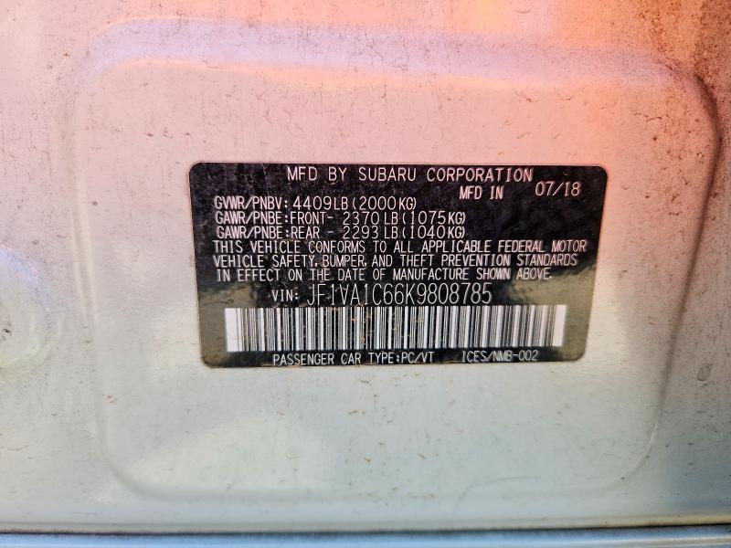 Aukcja sprzedaży 2019 Subaru Wrx, vin: JF1VA1C66K9808785, numer aukcji: 49925996