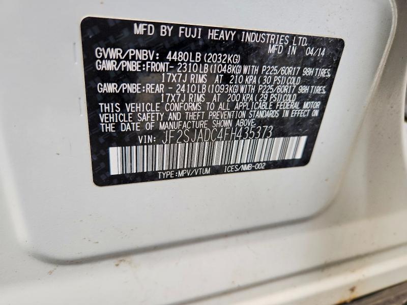 2015 Subaru Forester მანქანა იყიდება აუქციონზე, vin: JF2SJADC4FH435373, აუქციონის ნომერი: 51411436