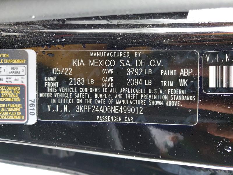 Aukcja sprzedaży 2022 Kia Forte, vin: 3KPF24AD6NE499012, numer aukcji: 50488096