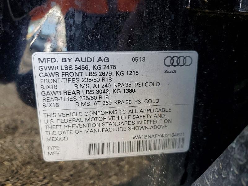 Продажа на аукционе авто 2018 Audi Q5, vin: WA1BNAFY4J2184601, номер лота: 49607846