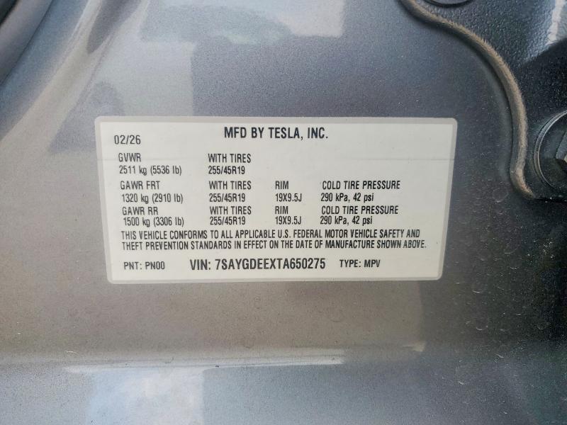 Продажа на аукционе авто 2026 Tesla Model Y, vin: 7SAYGDEEXTA650275, номер лота: 50368206