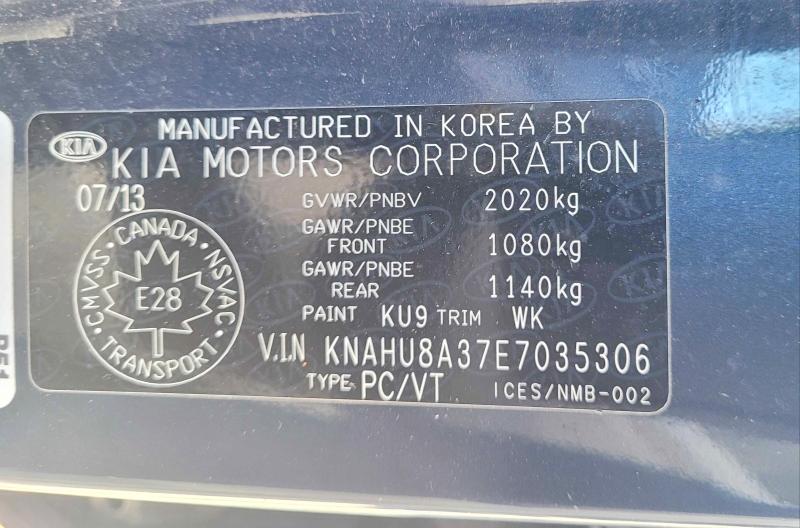 50735336 :رقم المزاد ، KNAHU8A37E7035306 vin ، 2014 Kia Rondo مزاد بيع