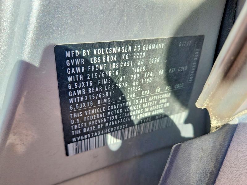 Продаж на аукціоні авто 2017 Volkswagen Tiguan, vin: WVGBV7AX4HK026028, номер лоту: 50528566