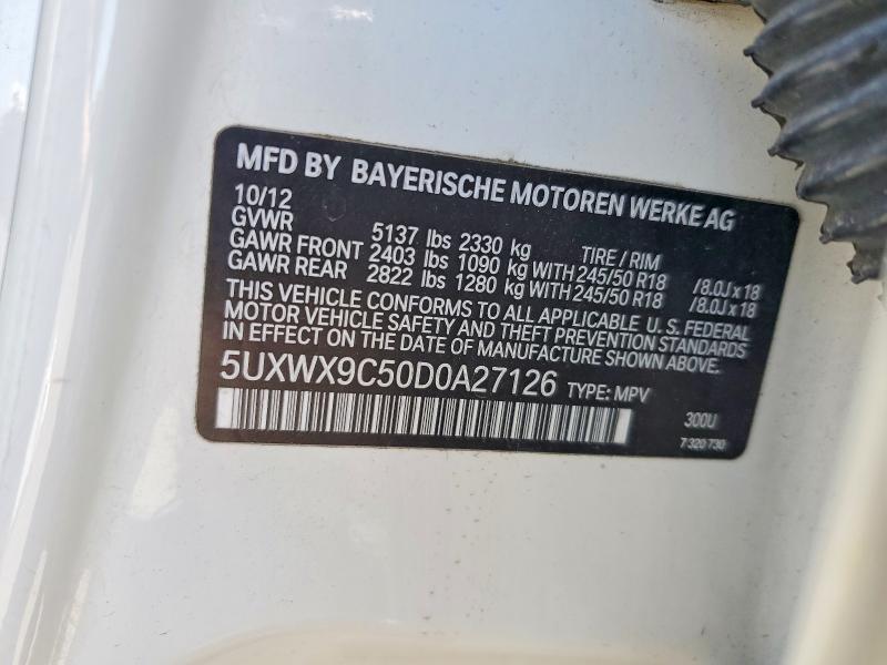 Продажа на аукционе авто 2013 Bmw X3, vin: 5UXWX9C50D0A27126, номер лота: 51081336