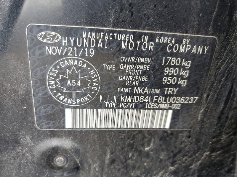 Aukcja sprzedaży 2020 Hyundai Elantra, vin: KMHD84LF8LU036237, numer aukcji: 49806696