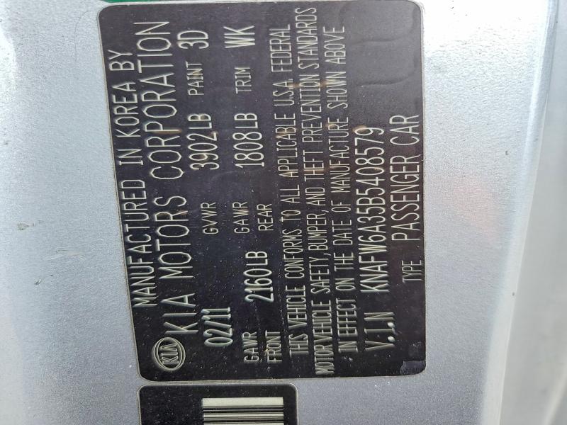Aukcja sprzedaży 2011 Kia Forte, vin: KNAFW6A35B5408579, numer aukcji: 51324806