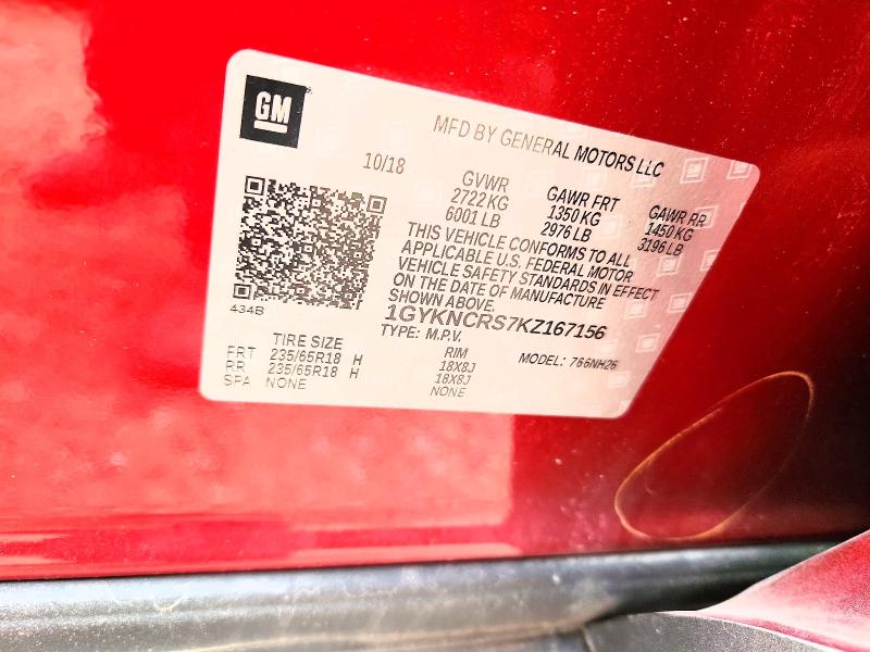 Aukcja sprzedaży 2019 Cadillac Xt5, vin: 1GYKNCRS7KZ167156, numer aukcji: 49856926