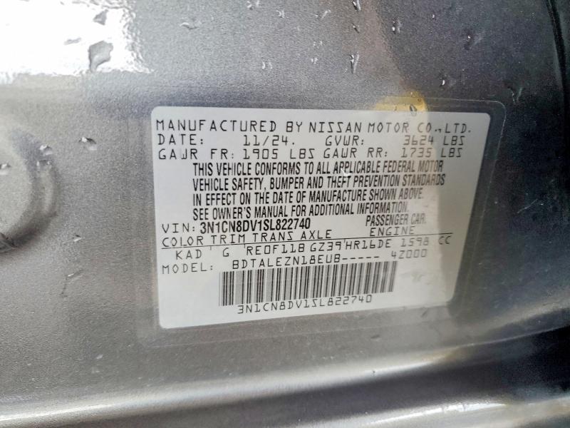 Auction sale of the 2025 Nissan Versa, vin: 3N1CN8DV1SL822740, lot number: 50155026