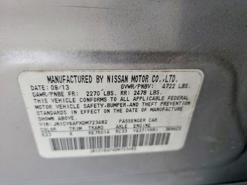 51668216 :رقم المزاد ، JN1CV6APXDM723482 vin ، 2013 Infiniti G37 Sedan مزاد بيع