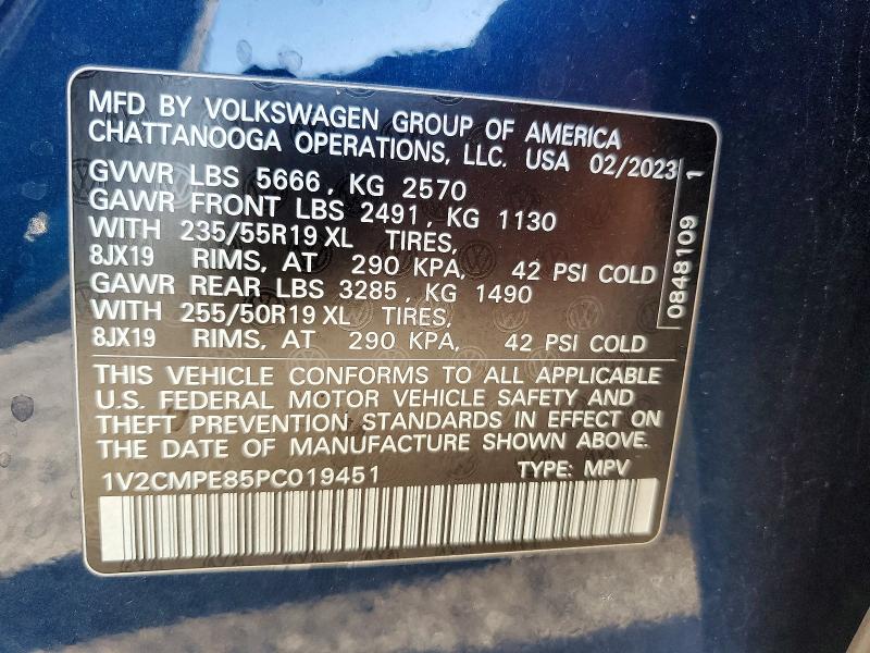 2023 Volkswagen Id.4 მანქანა იყიდება აუქციონზე, vin: 1V2CMPE85PC019451, აუქციონის ნომერი: 48919866