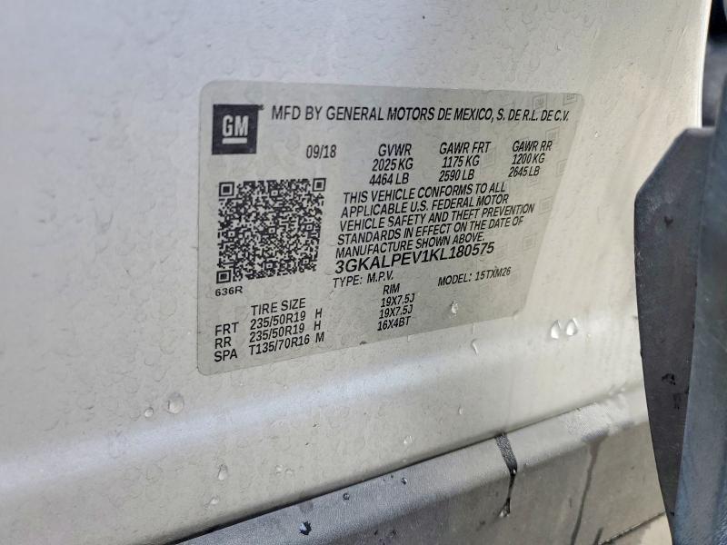 2019 Gmc Terrain მანქანა იყიდება აუქციონზე, vin: 3GKALPEV1KL180575, აუქციონის ნომერი: 50723266