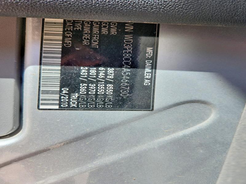 51500846 :رقم المزاد ، WD3PE8CC4A5466730 vin ، 2010 Mercedes-benz Sprinter مزاد بيع