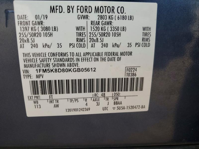 Продажа на аукционе авто 2019 Ford Explorer, vin: 1FM5K8D80KGB05612, номер лота: 49918756