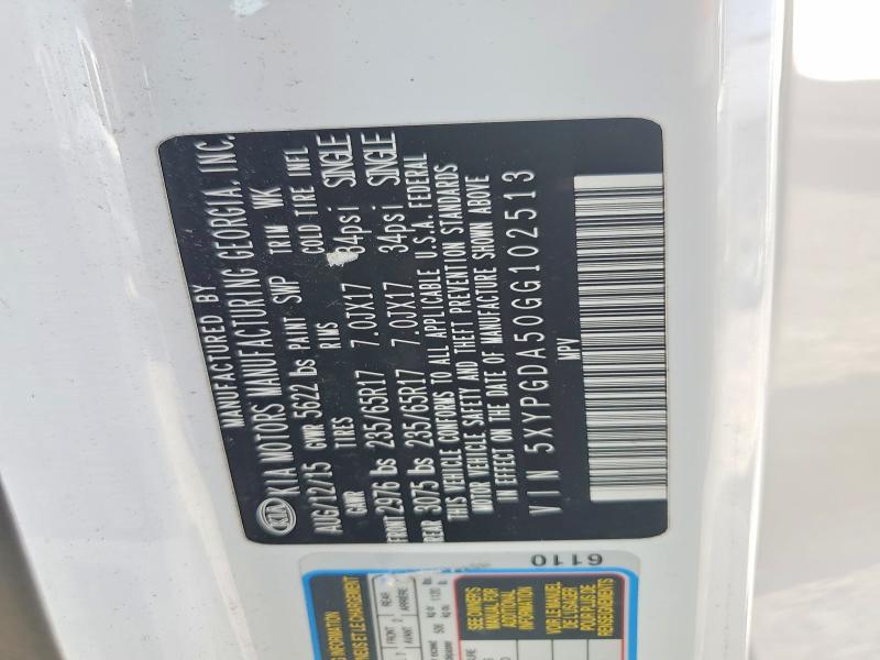 Aukcja sprzedaży 2016 Kia Sorento, vin: 5XYPGDA50GG102513, numer aukcji: 47134996