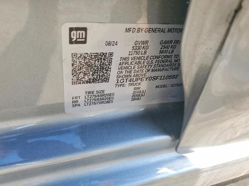 Продажа на аукционе авто 2025 Gmc Sierra, vin: 1GT4UPEY0SF110592, номер лота: 49711256