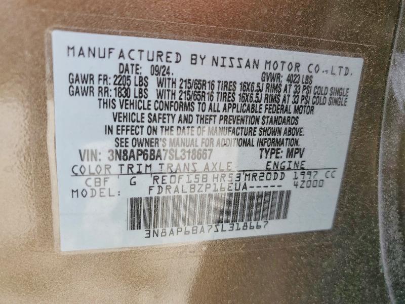 Aukcja sprzedaży 2025 Nissan Kicks, vin: 3N8AP6BA7SL318667, numer aukcji: 51868556