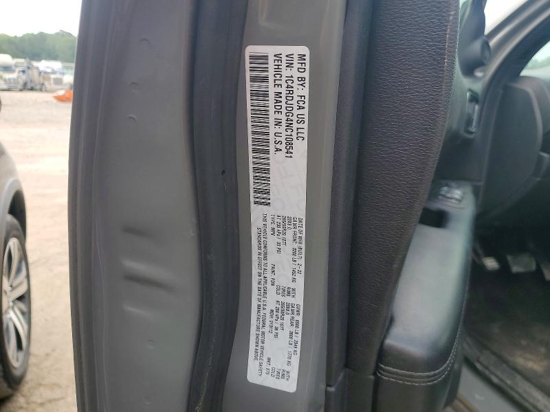 49091576 :رقم المزاد ، 1C4RDJDG4NC108541 vin ، 2022 Dodge Durango مزاد بيع