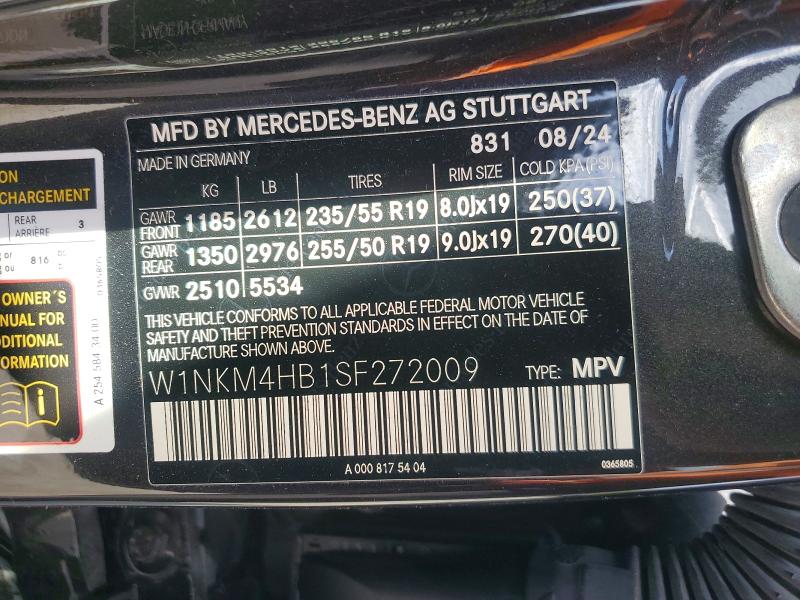 50109226 :رقم المزاد ، W1NKM4HB1SF272009 vin ، 2025 Mercedes-benz Glc مزاد بيع