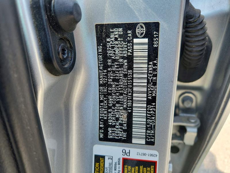 Aukcja sprzedaży 2015 Toyota Camry Hybrid, vin: 4T1BD1FK3FU151536, numer aukcji: 49578716